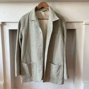 Vintage 80s Herringbone Tweed Chore/Painter’s-Style Coat